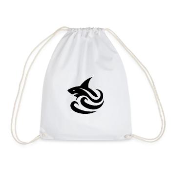 Shark Tattoo Logo Waves Style - Drawstring Bag - white - Front