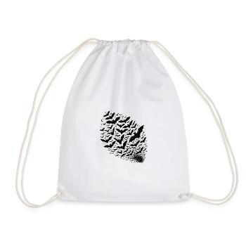 Flying bats as a large swarm - Drawstring Bag - white - Front