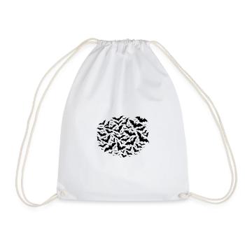 Huge flying swarm of bats - Drawstring Bag - white - Front