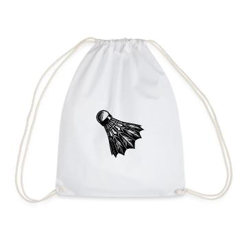 Schneller Badminton Federball Tattoo Style - Turnbeutel - Weiß - Vorne