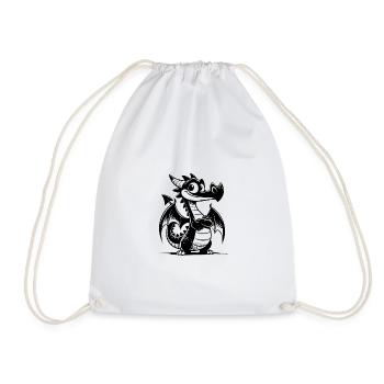 Drôle d’enfants Dragon avec de grandes ailes - Sac de sport léger - blanc - Devant
