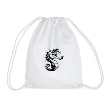 Clever Seahorse Kids Croquis au crayon - Sac de sport léger - blanc - Devant