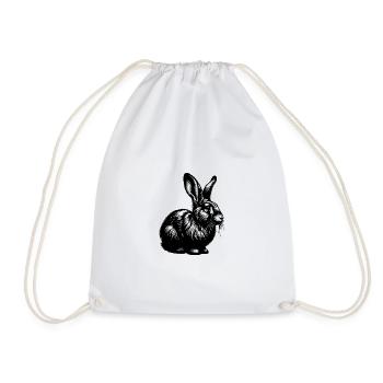 Baby bunny with big eyes and ears - Drawstring Bag - white - Front