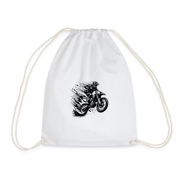 Abenteuersport Motocross Hobby Style Zeichnung - Turnbeutel - Weiß - Vorne