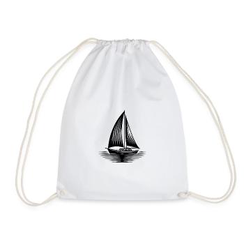 Sailboat in calm seas on the horizon - Drawstring Bag - white - Front