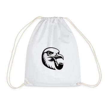 Nordic Seagull Art with Whistle in Cartoon Style - Drawstring Bag - white - Front