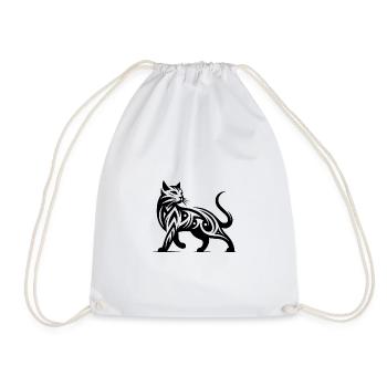 Tatouage de chat tribal dans une élégance élégante - Sac de sport léger - blanc - Devant