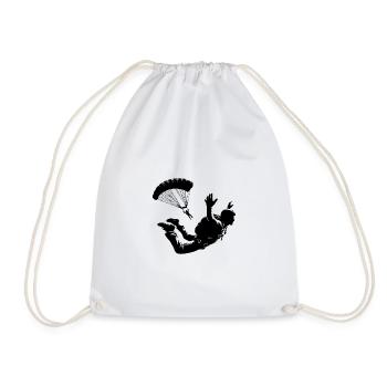 Freefall training hobby skydiver - Drawstring Bag - white - Front