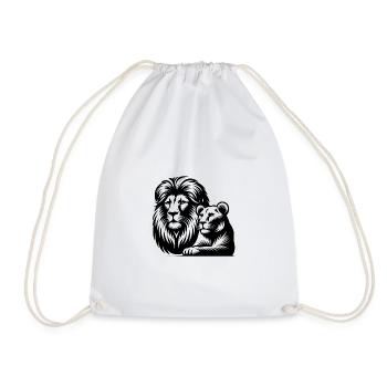 Puissant grand félin lion avec style portrait lionne - Sac de sport léger - blanc - Devant