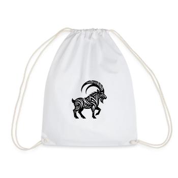 Wild Capricorn Tattoo - Drawstring Bag - white - Front