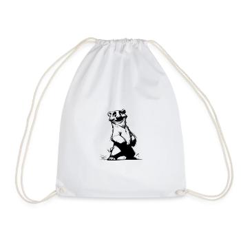 Cute bear comic darling with cuddle factor - Drawstring Bag - white - Front