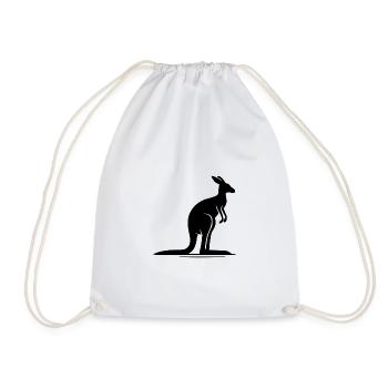 Simple kangaroo as an iconic Australia motif - Drawstring Bag - white - Front