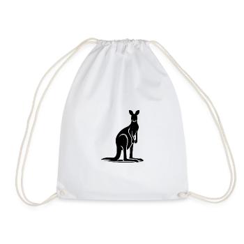 Silhouette élégante de marsupiaux kangourou à imprimé animal - Sac de sport léger - blanc - Devant