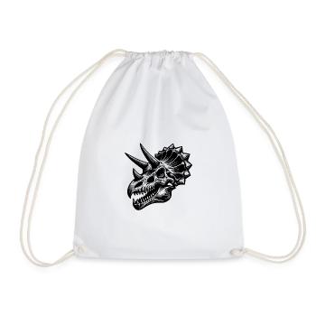 Triceratops - Croquis de tête de dinosaure - Sac de sport léger - blanc - Devant