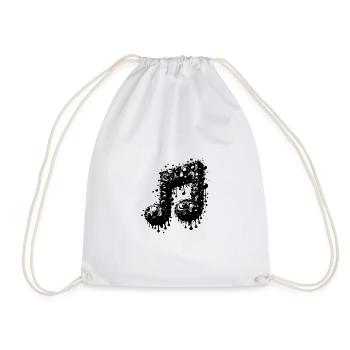 Bassdrip Note - Musique forte et fluide en mouvement - Sac de sport léger - blanc - Devant
