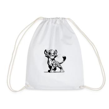 Big cats baby child with heart and imagination - Drawstring Bag - white - Front