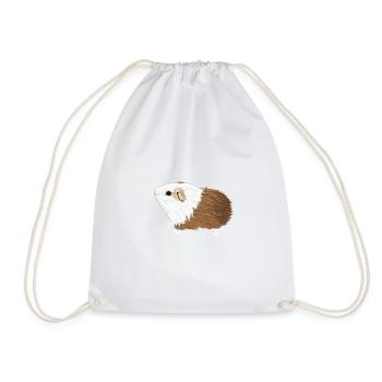 Design mit einem Glatthaar-Meerschweinchen 2 - Turnbeutel - Weiß - Vorne