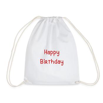 HAPPY BIRTHDAY. ANNIVERSARY - Drawstring Bag - white - Front