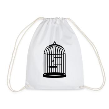 Leerer Käfig / empty cage (closed, 1c) - Drawstring Bag - white - Front