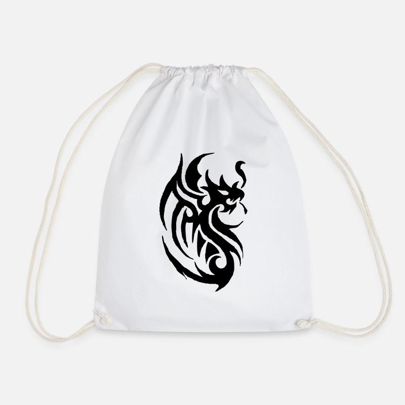tribal tattoo dragon - Turnbeutel - Weiß