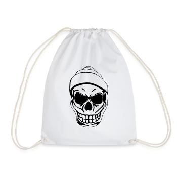 Totenkopf - Turnbeutel - Weiß - Vorne