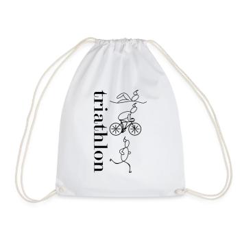 Triathlon - vertical - Drawstring Bag - white - Front