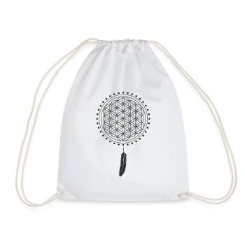 Spiritualism Series Tree Of Life In Flower Of Life - Drawstring Bag - white - Front