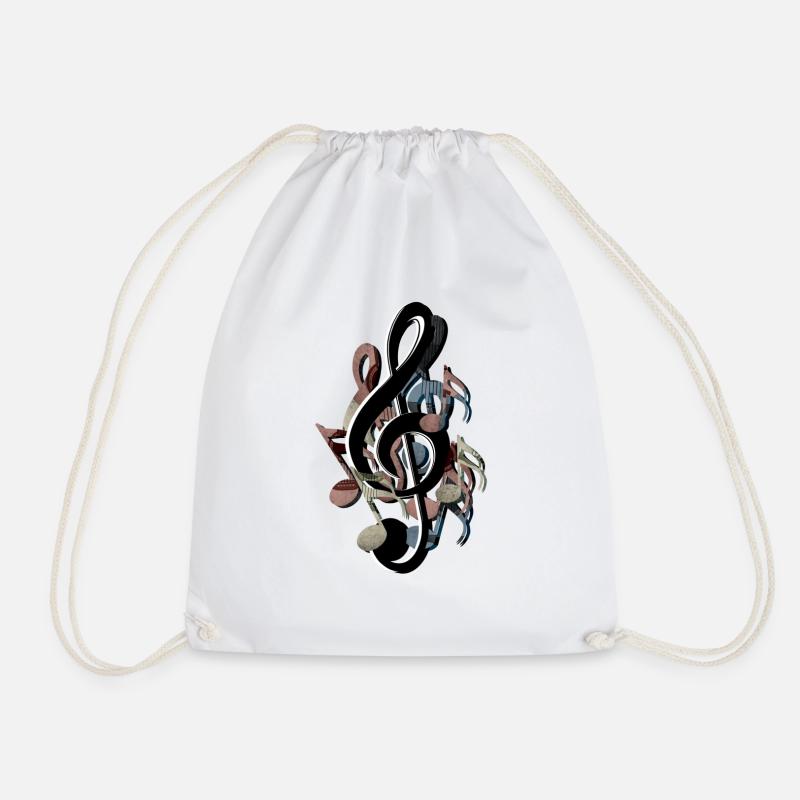 Clef - Drawstring Bag - white