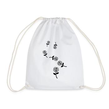 Rose icon Symbol - Drawstring Bag - white - Front