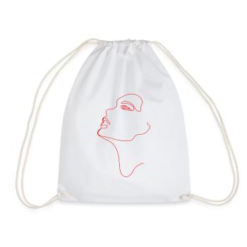 Dessin au trait silhouette féminine Visages féminins visage - Sac de sport léger - blanc - Devant