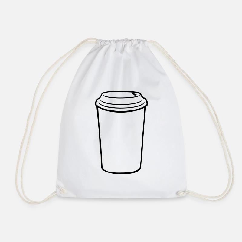 Becher Kaffee to go - Turnbeutel - Weiß