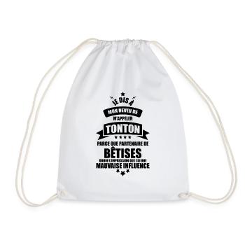 cadeau tonton - dis mon neveu de m'appeler tonton - Sac de sport léger - blanc - Devant