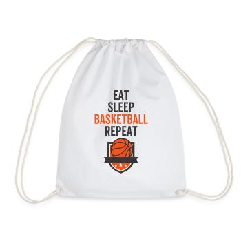 Eat Sleep Basketball Repeat - Drawstring Bag - white - Front