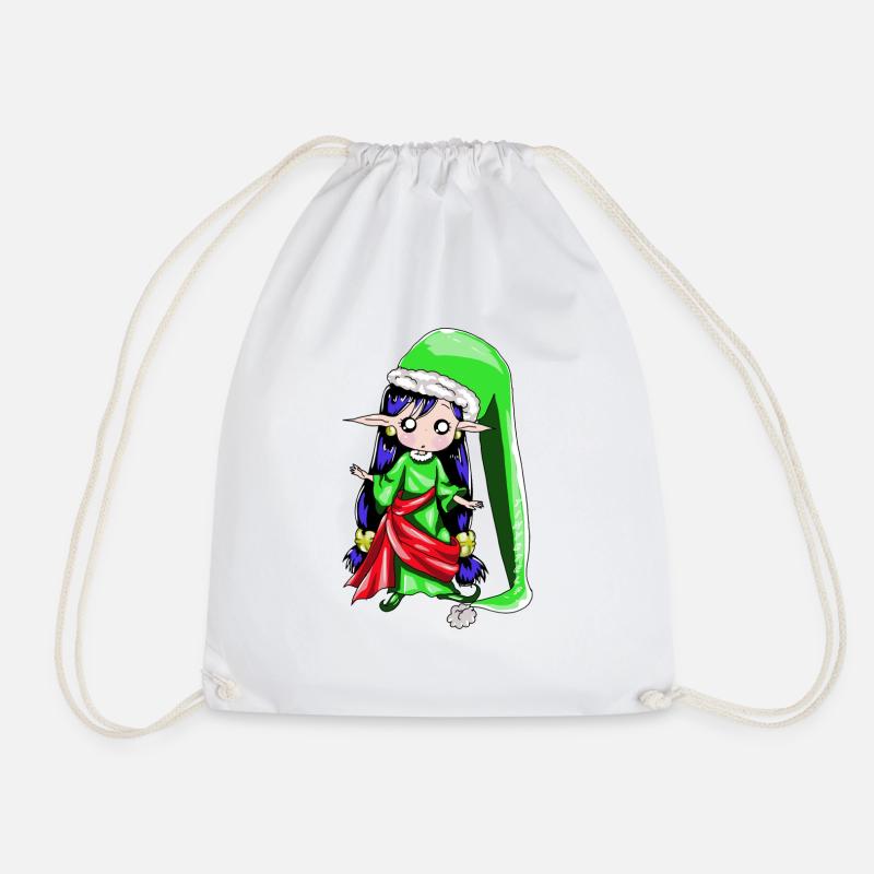 Christmas Elf - Drawstring Bag - white