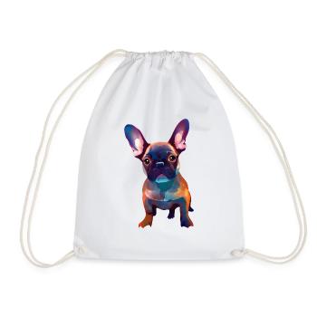 Bulldog dog dog owner dogs dog owner - Drawstring Bag - white - Front