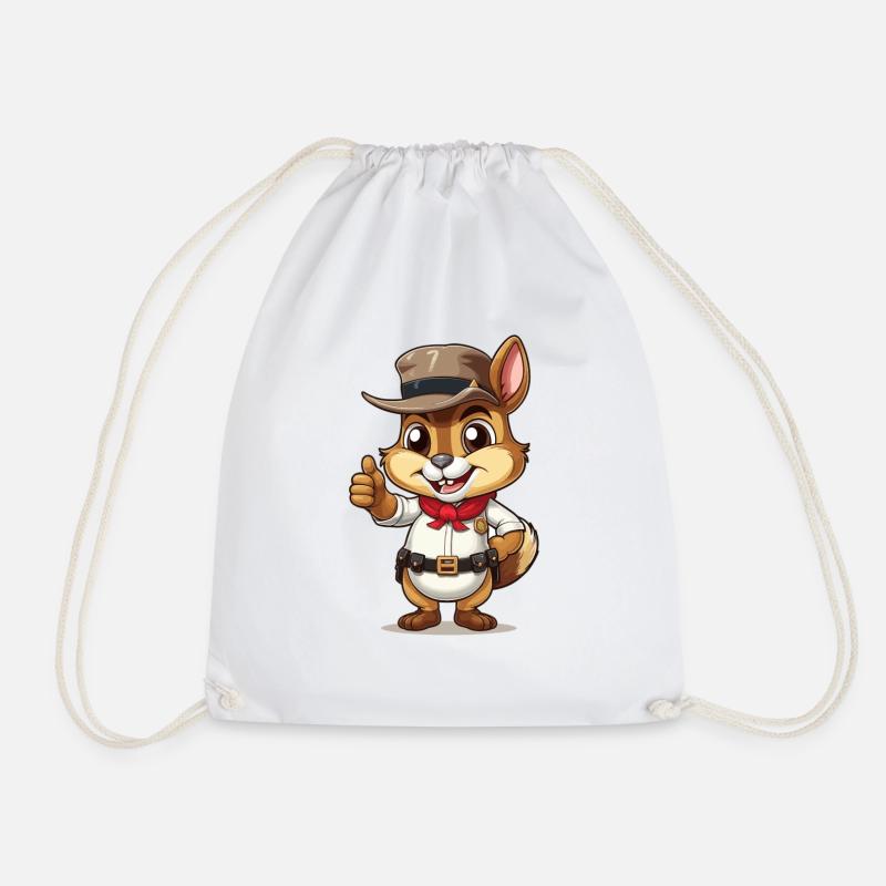 Little Sheriff - Drawstring Bag - white