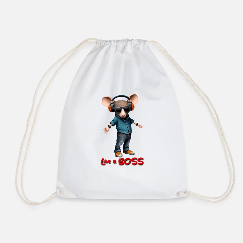 Like a Mouse - Drawstring Bag - white
