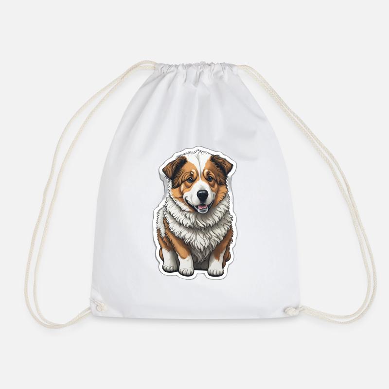 Kleiner Hund - Corgi - Turnbeutel - Weiß