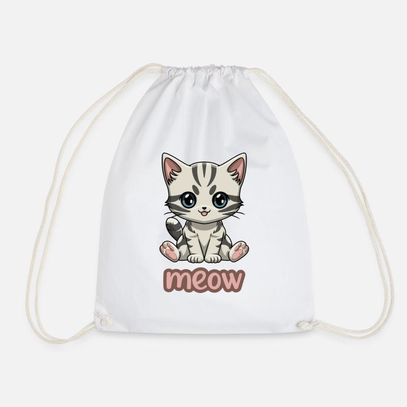 Sassy Kitten Meow - Entzückendes Katzen-Spaß-T-Shirt - Turnbeutel - Weiß