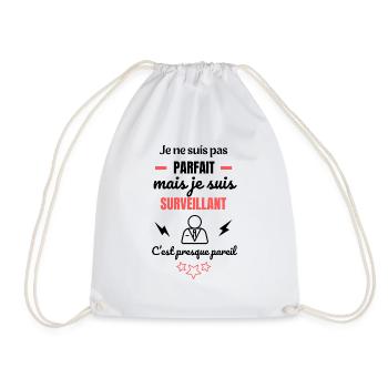 Je ne suis pas parfait mais je suis surveillant - Sac de sport léger - blanc - Devant