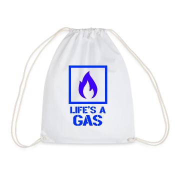 Life's a gas design - Drawstring Bag - white - Front
