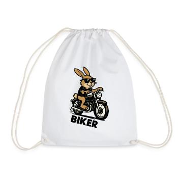 hase biker - Turnbeutel - Weiß - Vorne