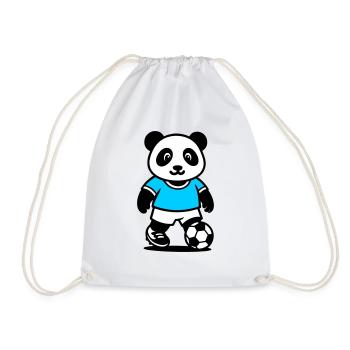Panda footballeur mignon et stylé Kawaii Foot - Sac de sport léger - blanc - Devant