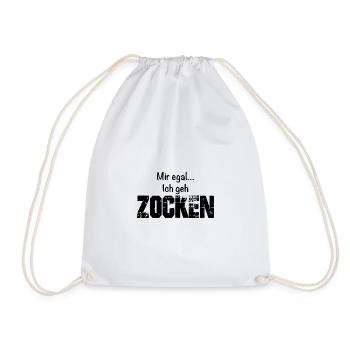 Mir Egal Ich Geh Zocken Zocker Geschenk - Turnbeutel - Weiß - Vorne