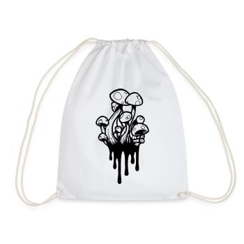 Magic mushrooms, magic mushrooms, drops - Drawstring Bag - white - Front