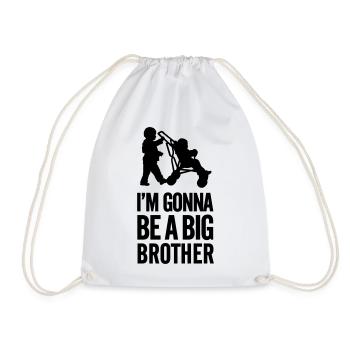 I'm gonna be a big brother baby car - Drawstring Bag - white - Front