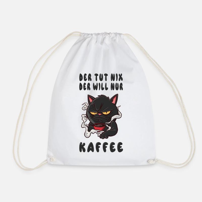 Kaffee Katzen Design - Turnbeutel - Weiß