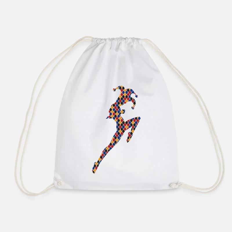 Harlequin - Drawstring Bag - white