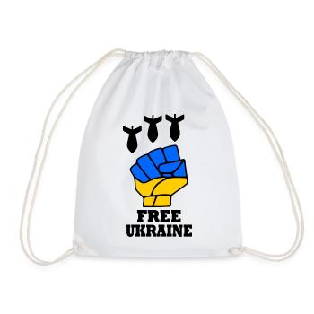 Ukraine - Drawstring Bag - white - Front