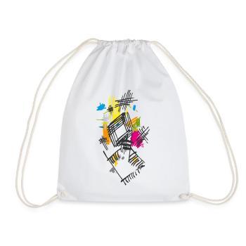 Art Abstract - Drawstring Bag - white - Front